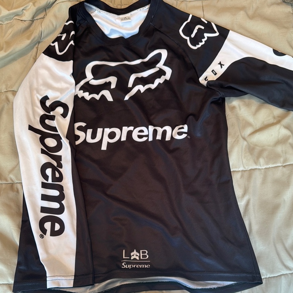 Supreme Men’s Black and White Long Sleeve Shirt